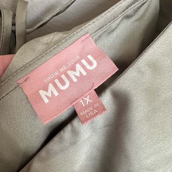 Show Me Your Mumu Samantha Ruffle Wrap Dress in Green size 1X - Picture 4 of 7